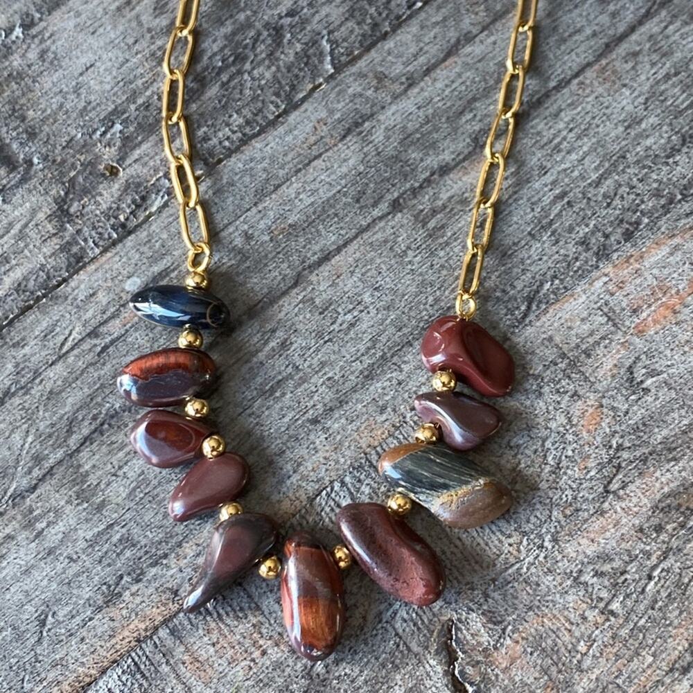 NEW Natural & Neural Polished Stone Necklace